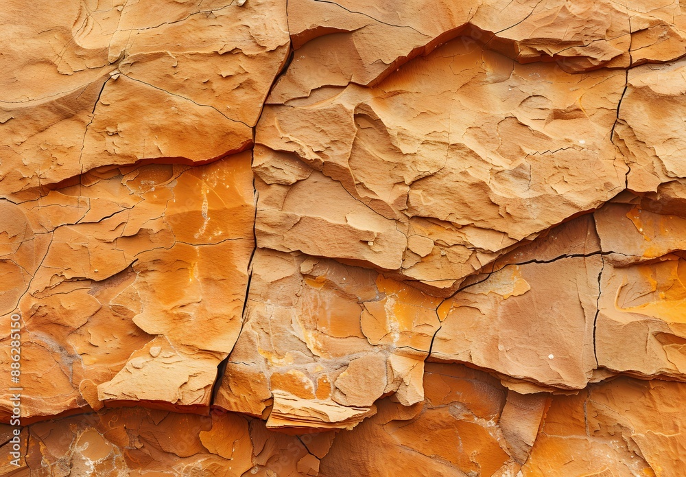 Close-up of Cracked Orange Sandstone Texture Close-up of Cracked Orange Sandstone Texture