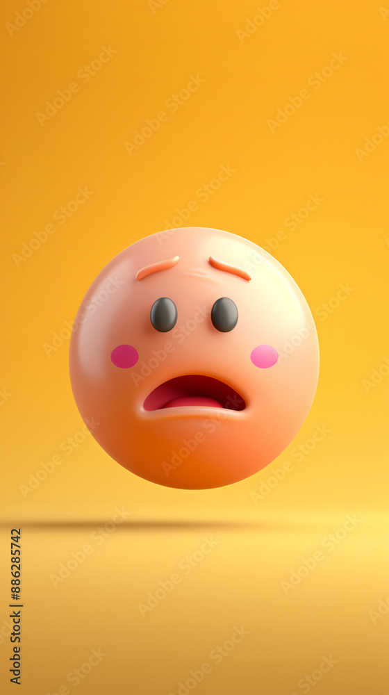 Sad Face: A downcast face with furrowed brows, downturned eyes, and a slightly open mouth, expressing sadness or disappointment. Sad Face: A downcast face with furrowed brows, downturned eyes, and a slightly open mouth, expressing sadness or disappointment.