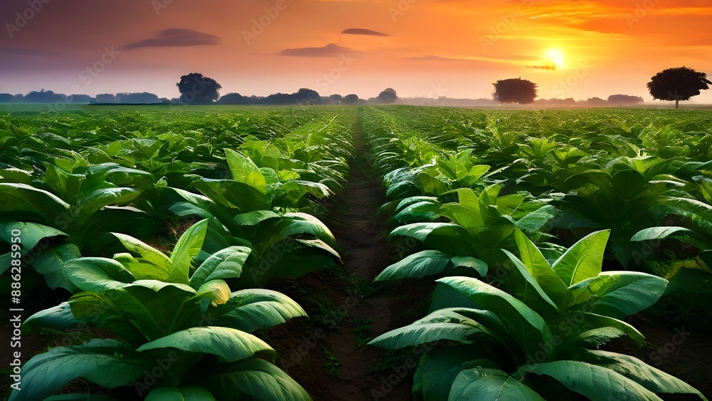 Tobacco field, AI Generated
