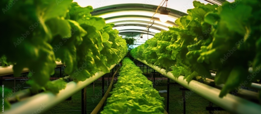 Green Leafy Vegetables Growing in a Greenhouse Green Leafy Vegetables Growing in a Greenhouse