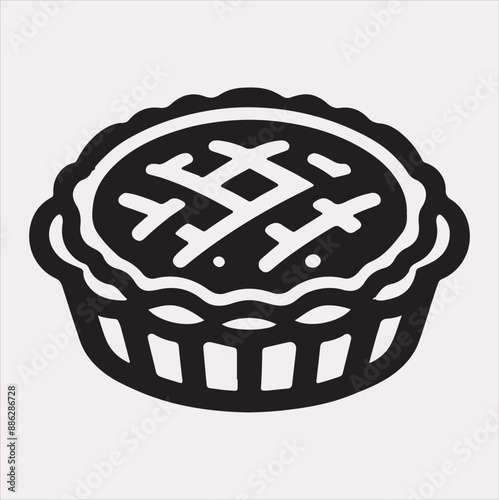 Pie icon silhouette vector on a white background