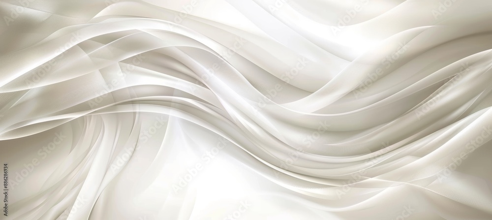 Obraz premium Abstract Background of Flowing, Smooth White Silk Fabric, Elegant and Luxurious Design