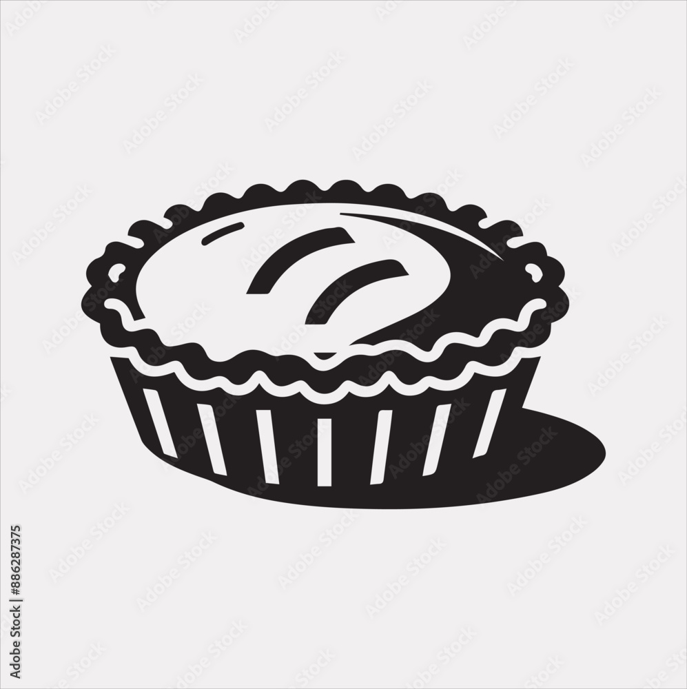 Pie icon silhouette vector on a white background Pie icon silhouette vector on a white background