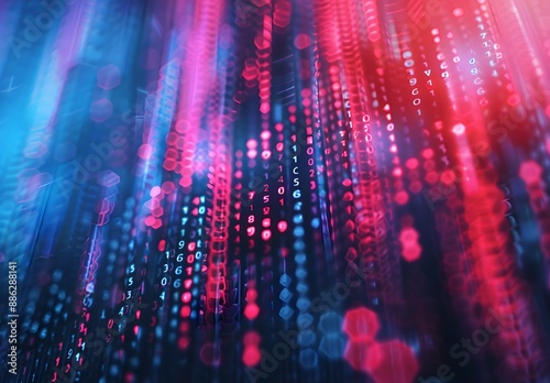 Wallpaper Mural Abstract Digital Art: Red & Blue Data Visualization Torontodigital.ca