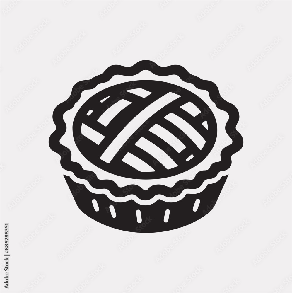 Pie icon silhouette vector on a white background Pie icon silhouette vector on a white background