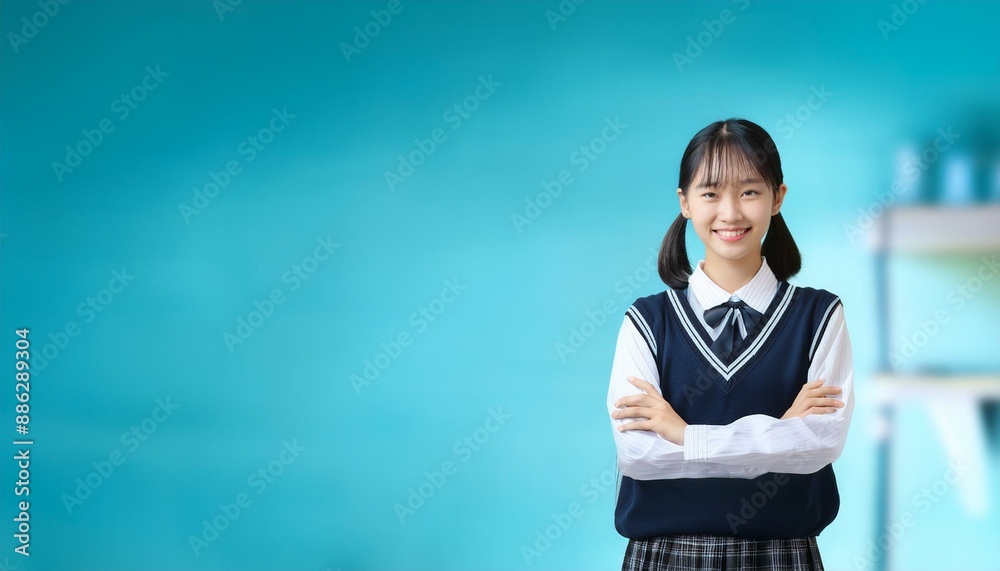 ポーズする女子高生 ポーズする女子高生