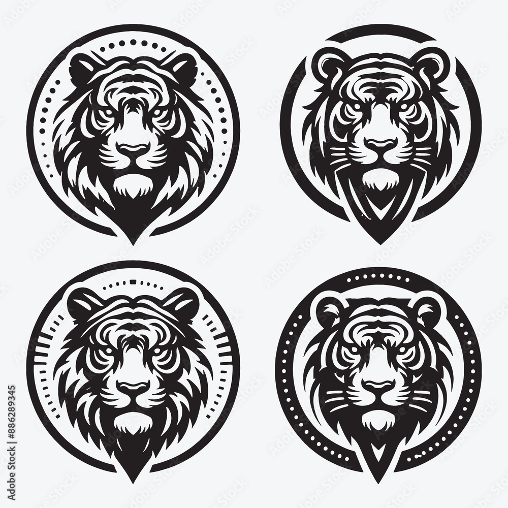 Tiger Vector Illustration Silhouette Collection Tiger Vector Illustration Silhouette Collection