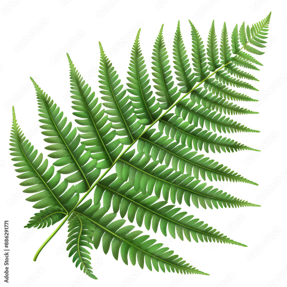 a vibrant green fern leaf with intricate details, isolated on a transparent background a vibrant green fern leaf with intricate details, isolated on a transparent background