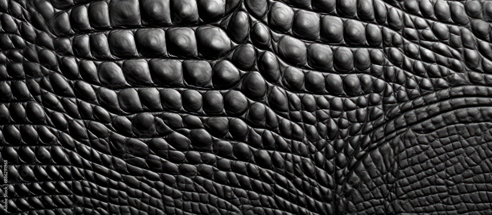 Close-up of Black Leather Crocodile Skin Texture Close-up of Black Leather Crocodile Skin Texture