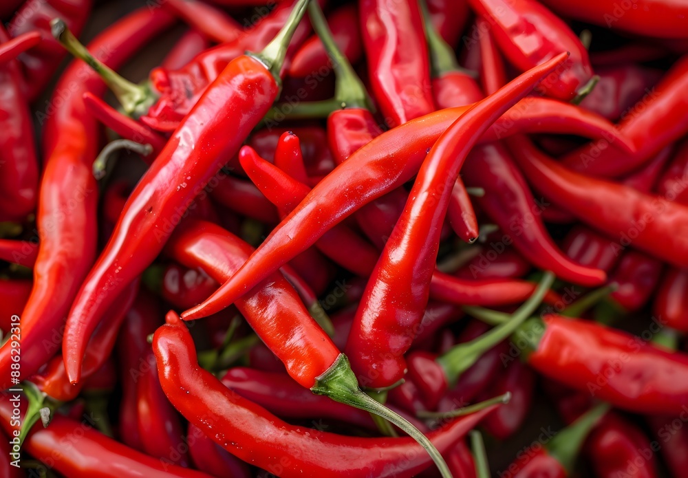 Close-Up of Fresh Red Chili Peppers Close-Up of Fresh Red Chili Peppers