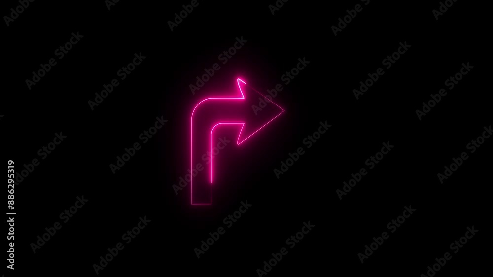 Right pink arrow globe neon icon. Up right arrow icon animation on black background. Up right neon arrow. neon arrow sign. Right pink arrow globe neon icon. Up right arrow icon animation on black background. Up right neon arrow. neon arrow sign.