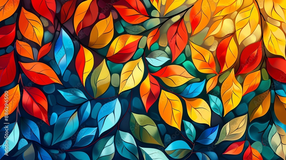 Abstract autumn leaves in vibrant colors Abstract autumn leaves in vibrant colors