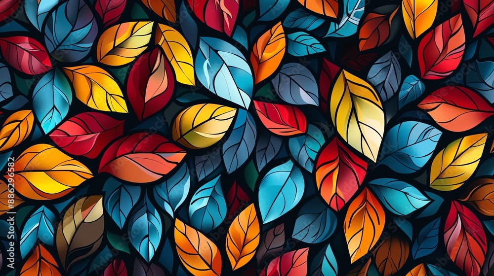 Colorful autumn leaves pattern background. Colorful autumn leaves pattern background.