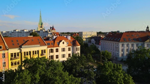 Wallpaper Mural European city in the center architecture from above drone aerial photography Wroclaw Poland Torontodigital.ca