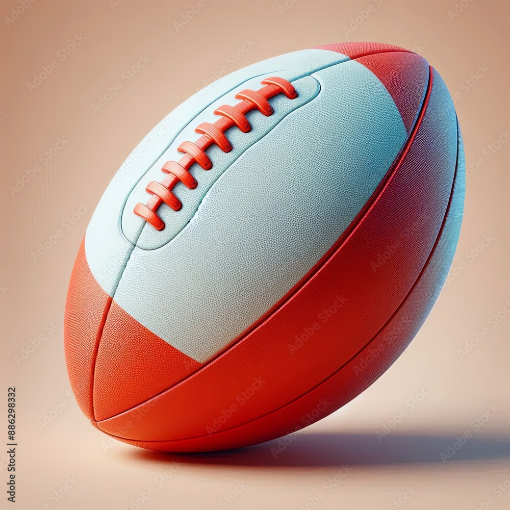 Fototapeta premium Realistic Rugby Ball Isolated Cartoon , 3d,Generative AI