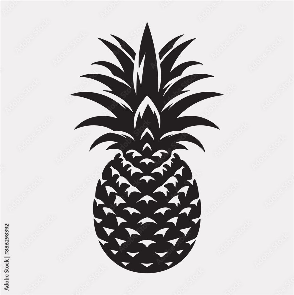 pineapple vector silhouette on a white background pineapple vector silhouette on a white background