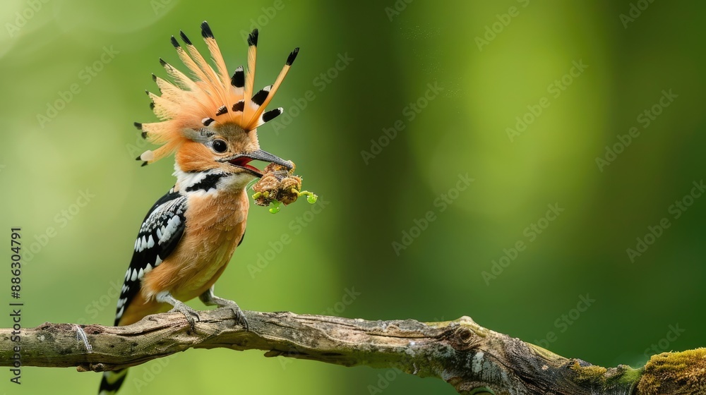 Hoopoe Bird with Prey in its Beak Hoopoe Bird with Prey in its Beak