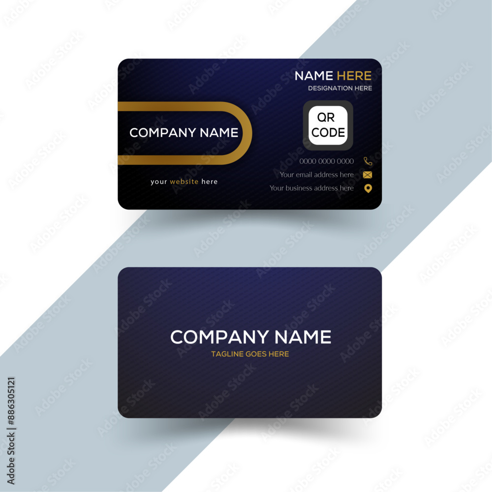 Obraz premium modern visiting card template and update . business and personal use.smart business card ,Double sided , Landscape, Vector illustration,