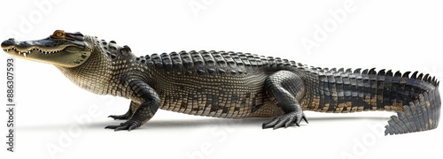 American Alligator on White Background photo