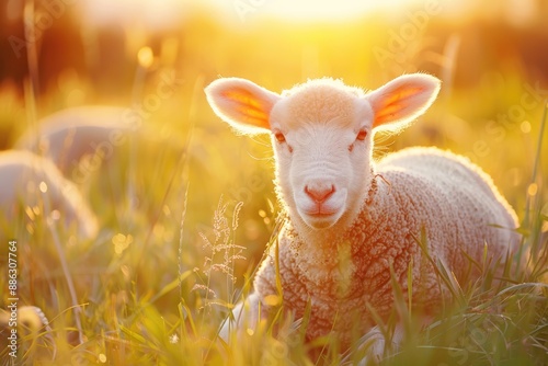 Lamb in Golden Grass