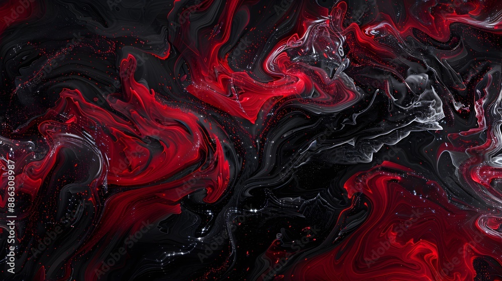 Obraz premium Abstract Red And Black Swirling Pattern Background