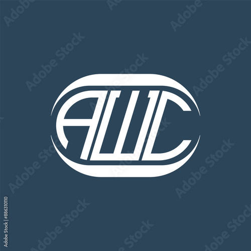 AWC abstract monogram logo design. AWC monogram unique modern flat abstract letter logo design. photo