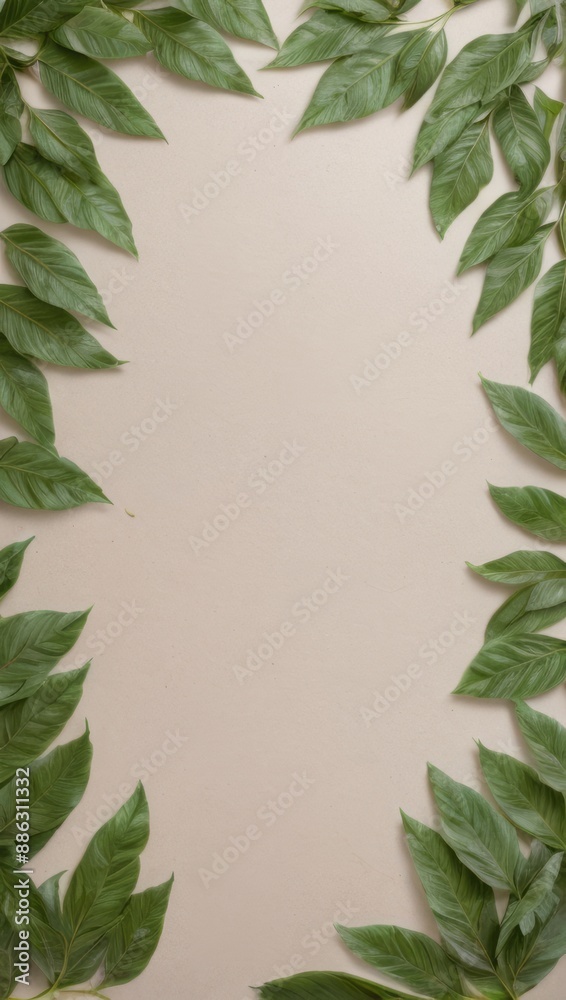 Fototapeta premium Green Plant Flower Leaves Illustration For Background or Pattern