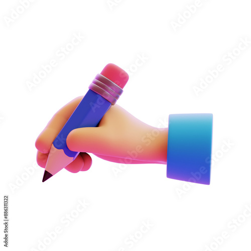 writing with pencil hand gesture