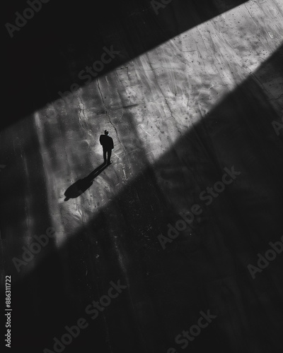 Lonely Nights Reflection - black and white film burn Style - generative ai