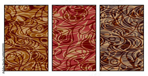 Set of 3 Abstract pattern. Illustration for printing on wall decorations. For use in graphics.