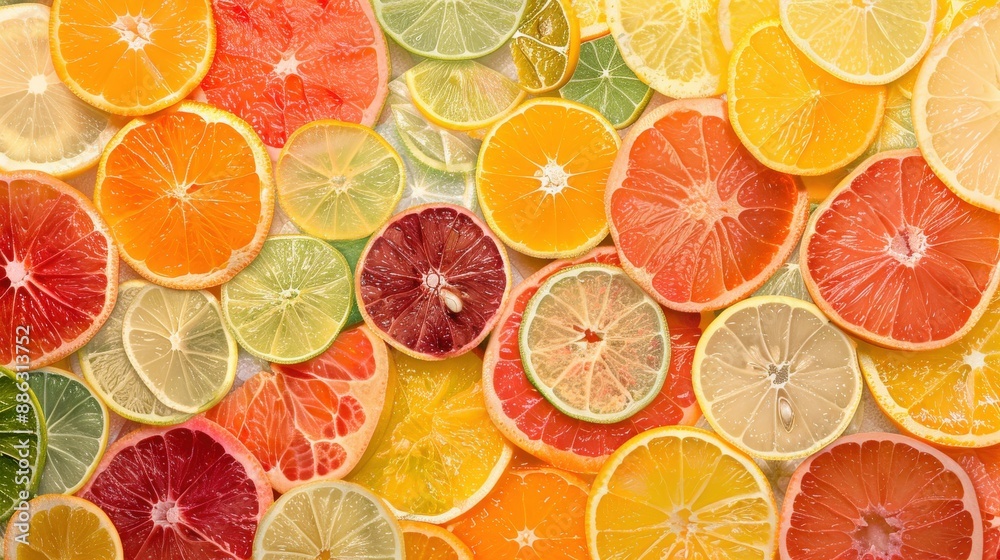 Obraz premium Vibrant Citrus Fruit Collage