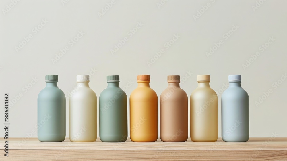 Minimalistic THC-infused beverage bottle in soft pastel colors