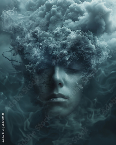 Mind in Smoke - Abstract Mental Health Concept