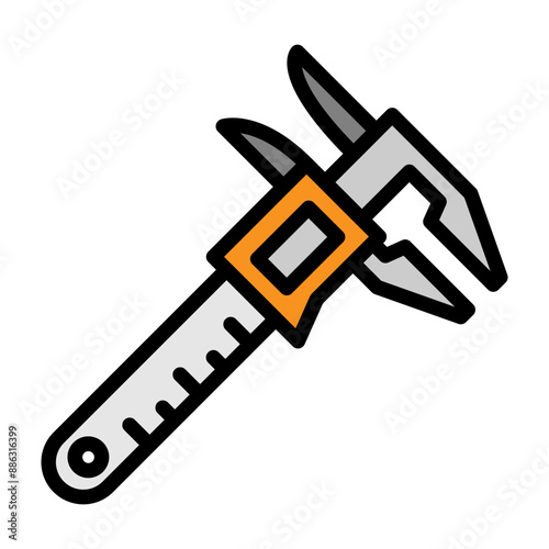 Caliper Vector Filled Icon Design