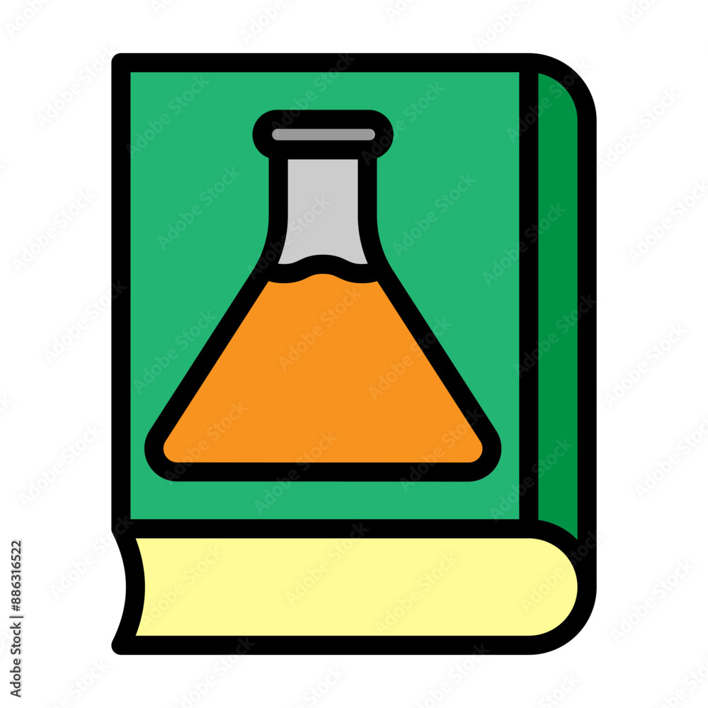Science Book Vector Filled Icon Design Science Book Vector Filled Icon Design