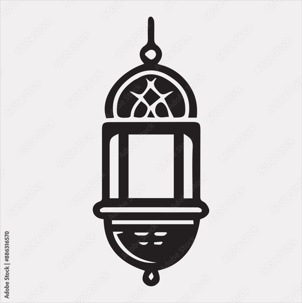 Ramadan lanterns silhouette simple and clean flat-line art lamps on a white background Ramadan lanterns silhouette simple and clean flat-line art lamps on a white background