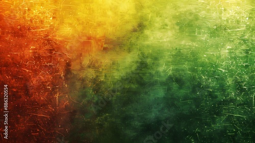 Grunge Textured Background With Rasta Colors