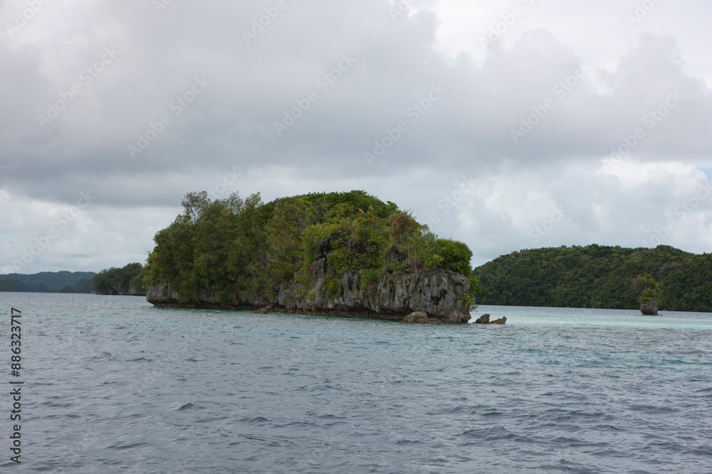 Palau landscape with sea on a cloudy autumn day Palau landscape with sea on a cloudy autumn day