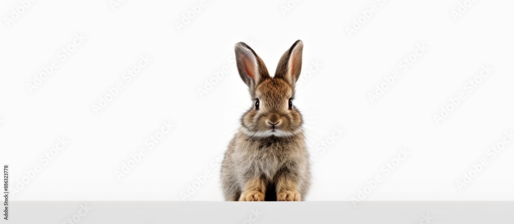 Obraz premium Cute Brown Bunny on a White Background