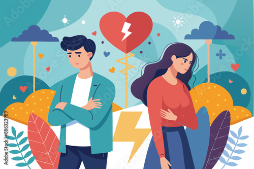 Relationship Troubles: Young Couple Arguing, Facing Conflict and Potential Divorce