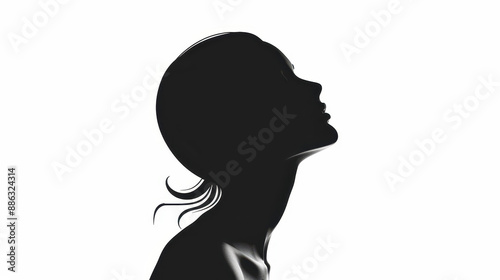 Captivating studio portrait of a young adult womans silhouette.