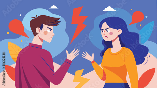 Relationship Troubles: Young Couple Arguing, Facing Conflict and Potential Divorce