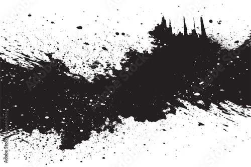 Abstract Dust and Debris Grunge Texture Overlay on White Background - Illustration