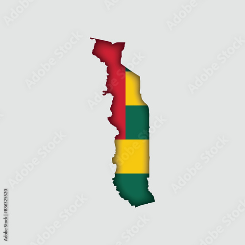 TOGO Map with flag in body