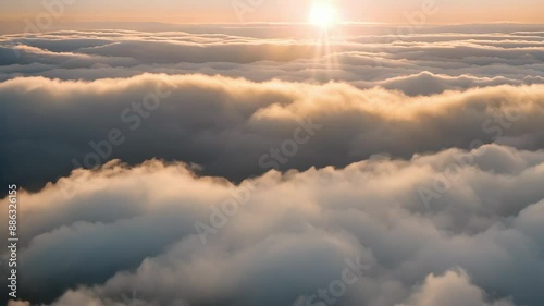Sunrise Serenity Above Cloudscape video background
