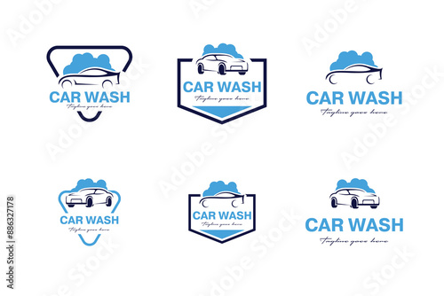 Set collection car wash logo design vector illustration template idea