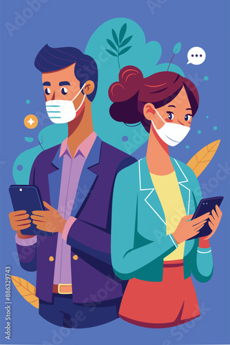 Remote Video Conferencing: Man and Woman Teammates Collaborate Using Smartphones During COVID-19 Pandemic