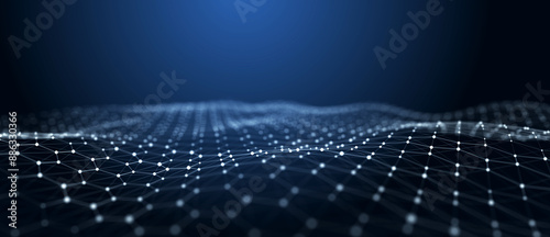 Network connection structure. Data transfer. Abstract background with interweaving of dots and lines. 3D rendering. photo