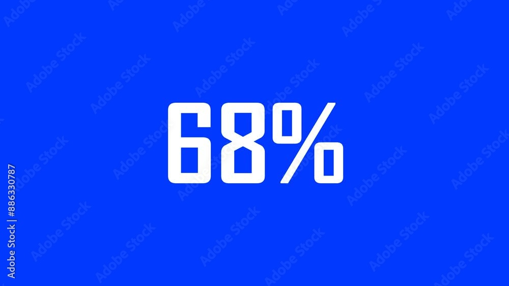 Animated Video: Counting Numbers from 0% to 100% on Transparent Background. Number Counter with Percentage Animation. Animated Video: Counting Numbers from 0% to 100% on Transparent Background. Number Counter with Percentage Animation.