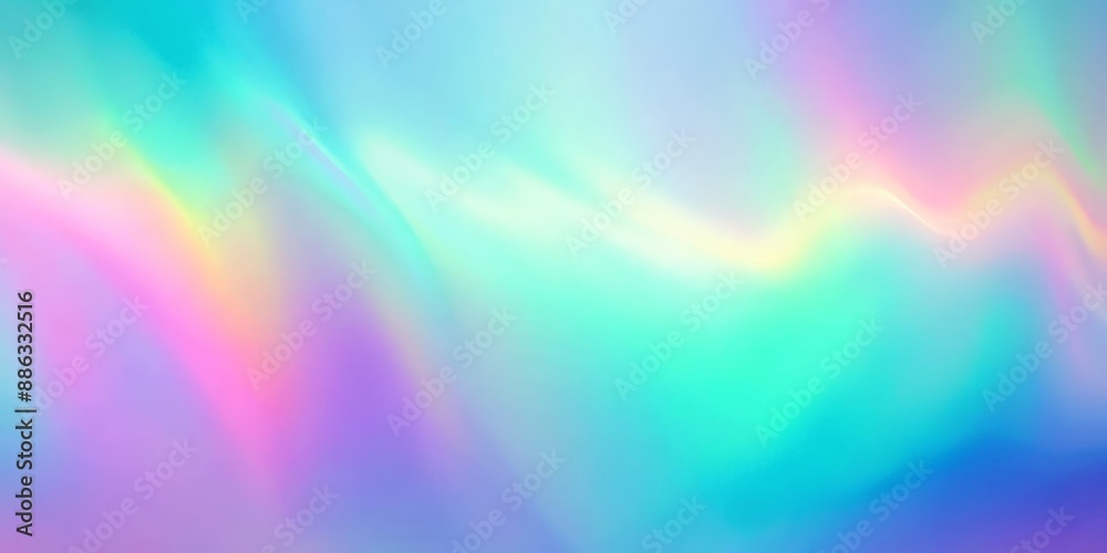 Fototapeta premium Soft pastel holographic background with a blue, purple, and green gradient, soft, pastel, holographic, background, blue